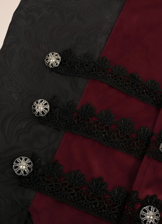 Black And Red Steampunk Vest Black Red / XL black-and-red-steampunk-vest-black-red