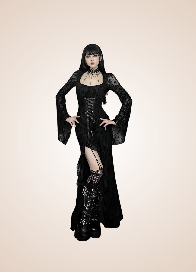 steampunk black corset dress Black Steampunk Collar Corset Dress Steampunk Outfit