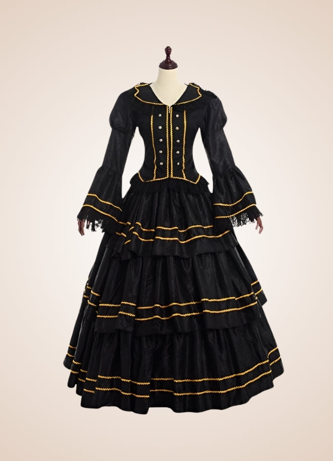 black steampunk dress Black Steampunk Victorian Dress – Steampunk Outfit