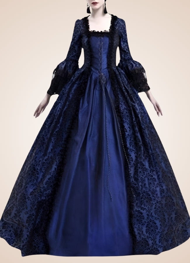 victorian era evening dress Jsaierl Victorian Dress for Women 1800s Medieval Renaissance Dress Corset Flare Sleeve Vintage Dress Cocktail Party Ball Gown, Women's, Size: XL, Blue