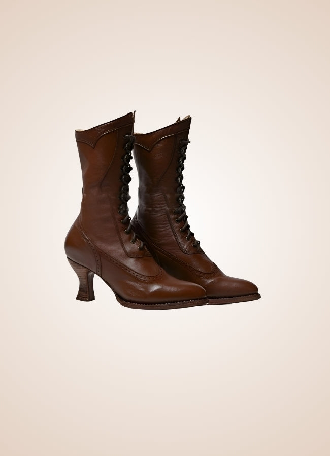 British High Knee Steampunk Boots Brown / 12.5 british-high-knee-steampunk-boots-brown