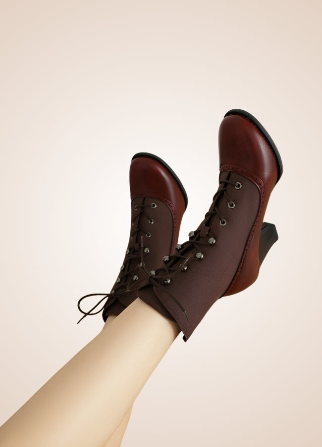 Chunky Heel Steampunk Boots Vintage Red / 12.5 chunky-heel-steampunk-boots-vintage-red