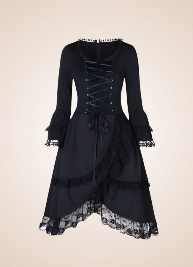 Emo Steampunk Dress, Black / XL