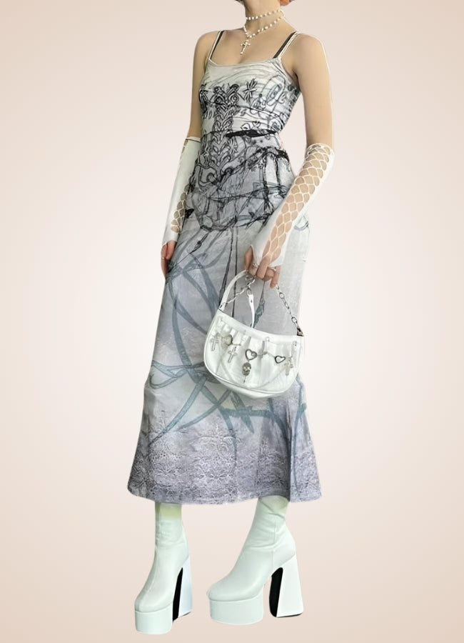 Gothic Vintage Dress Gray / M gothic-vintage-dress-gray