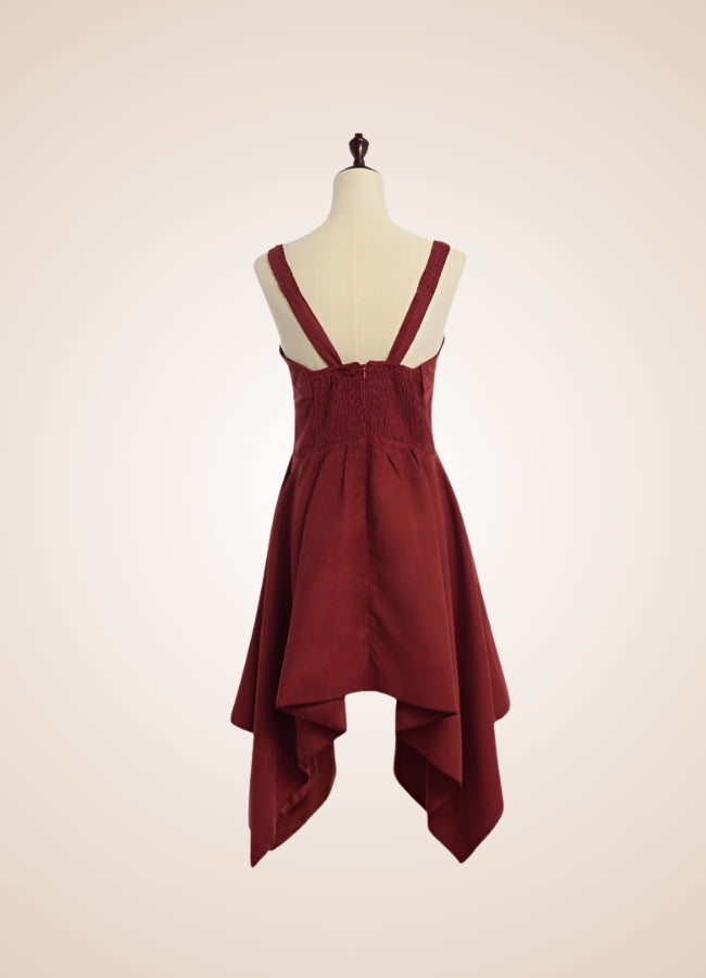 Gothic Vintage Steampunk Dress Wine Red / XL gothic-vintage-steampunk-dress-wine-red