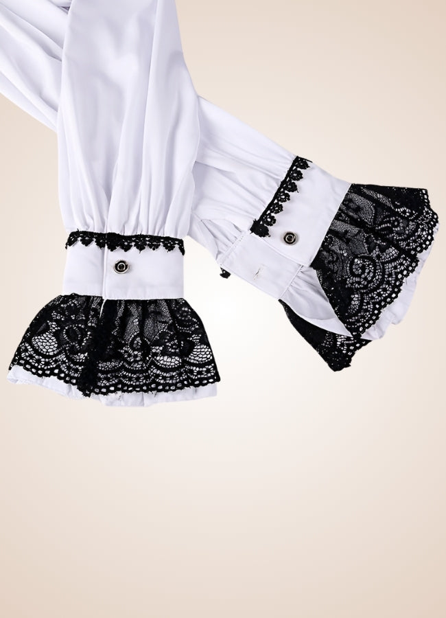 Gothic Vintage White Shirt White / XL gothic-vintage-white-shirt-white