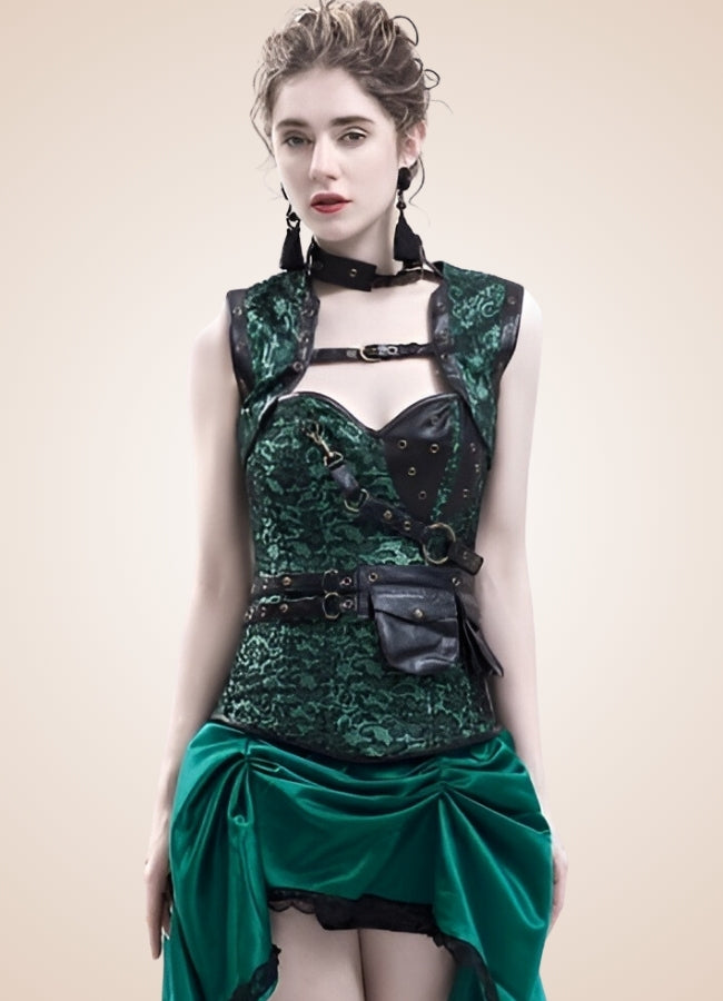 steampunk dress green Victorian Civil War Steampunk Green Edwardian Gothic Fairy History Dress Gown 1X