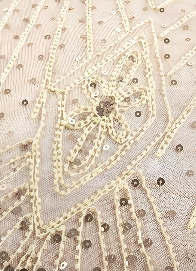 Ivory Vintage Wedding Dress Apricot Gold / XL ivory-vintage-wedding-dress-apricot-gold