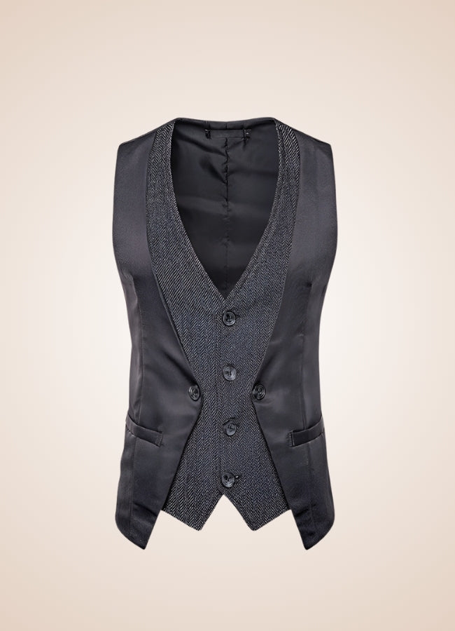 Men's Steampunk Vintage Vest Dark Gray / XL mens-steampunk-vintage-vest-dark-gray