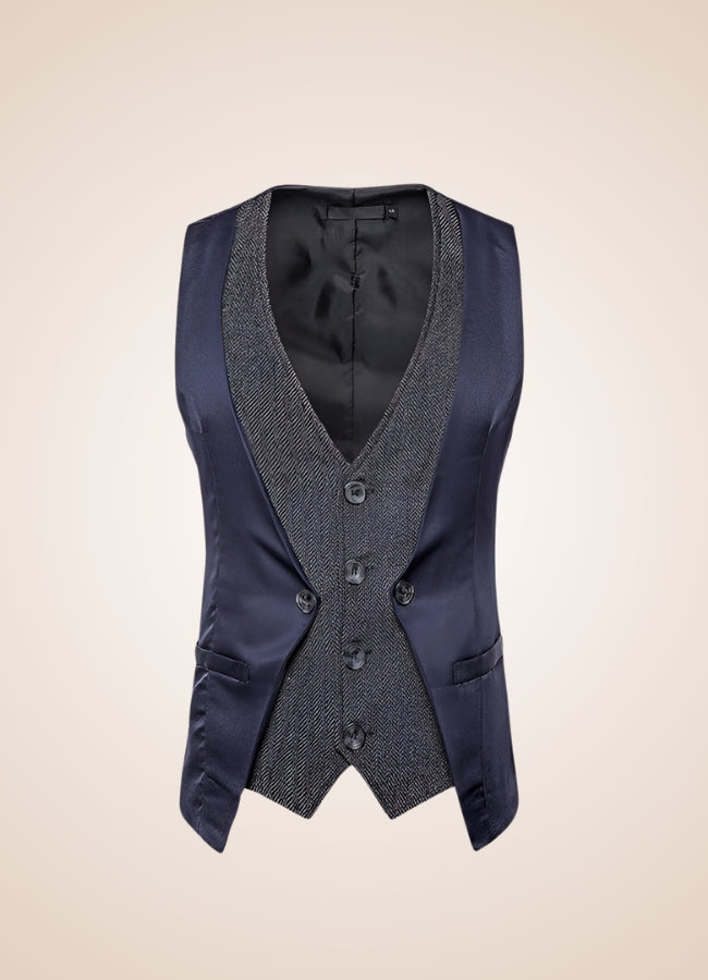 Men's Steampunk Vintage Vest Navy Blue / XL mens-steampunk-vintage-vest-navy-blue