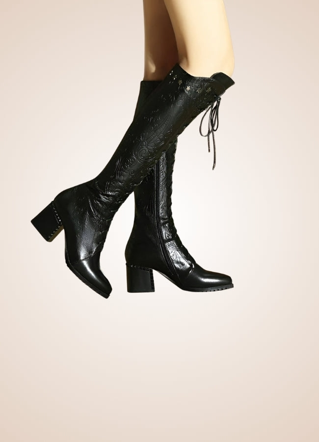 Paisley Pattern Steampunk Boots Black / 11.5 paisley-pattern-steampunk-boots-black