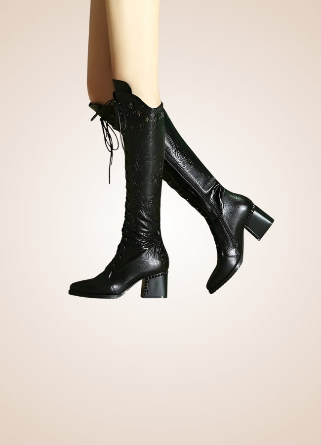 Paisley Pattern Steampunk Boots Black / 11.5 paisley-pattern-steampunk-boots-black