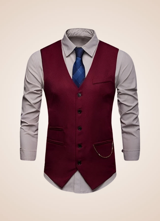 Red Vintage Steampunk Vest Wine Red / XL red-vintage-steampunk-vest-wine-red
