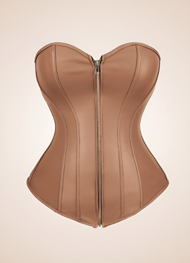 Solid Color Steampunk Corset Brown / 4XL solid-color-steampunk-corset-brown