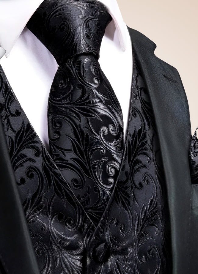 Steampunk Black Suit Vest Black / 2XL steampunk-black-suit-vest-black