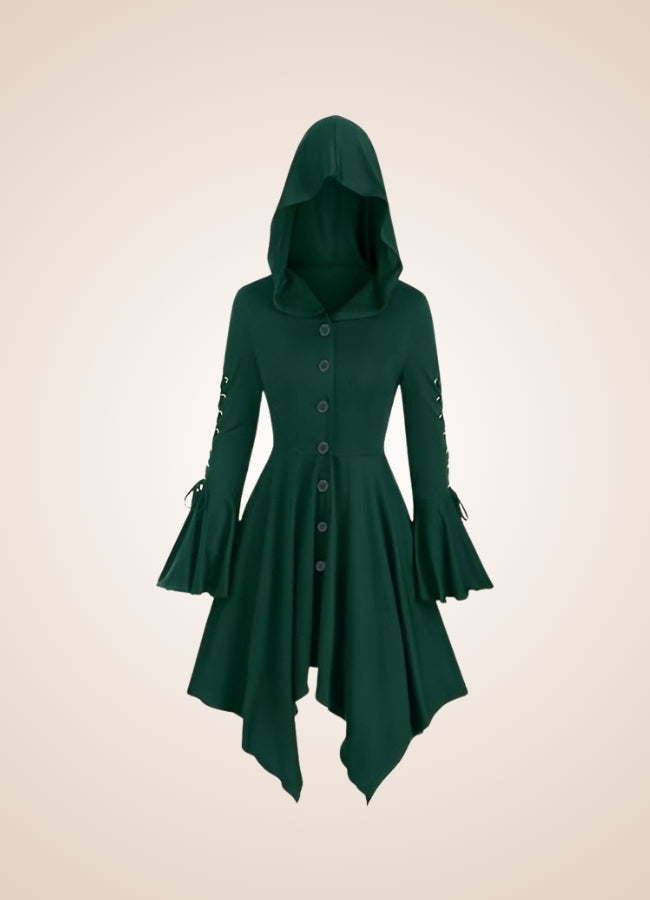 Steampunk Medieval Hooded Dress Green / XL steampunk-medieval-hooded-dress-green