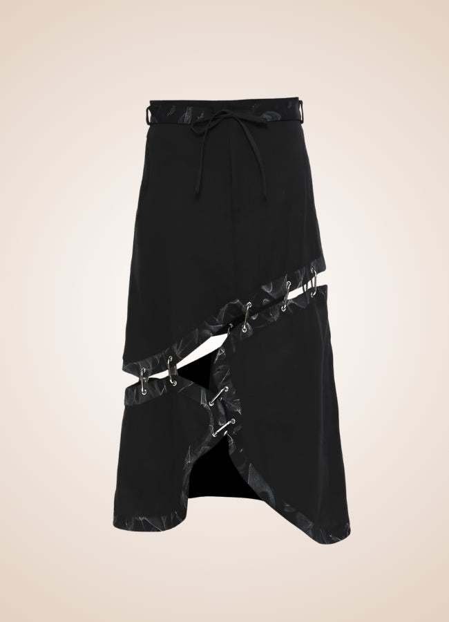 Steampunk Patched Skirt Black / M steampunk-patched-skirt-black