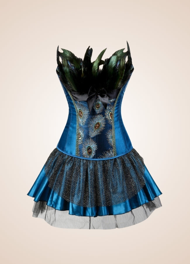 Steampunk Peacock Corset Dress Steampunk Outfit Steampunk Peacock Corset Dress Steampunk Outfit