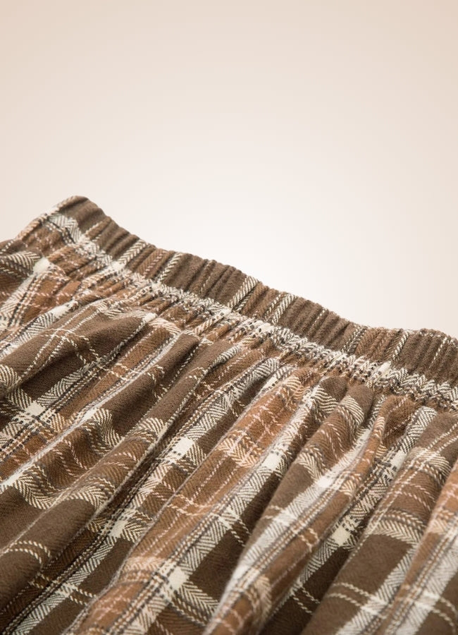 Steampunk Plaid Skirt Khaki / XL steampunk-plaid-skirt-khaki