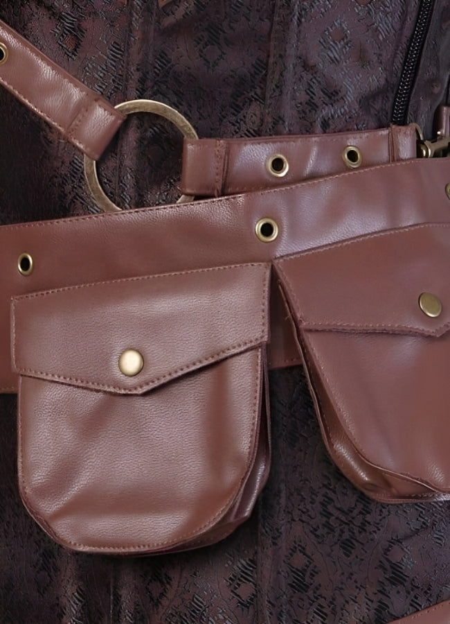 Steampunk Pocket Corset Dark Brown / 4XL steampunk-pocket-corset-dark-brown