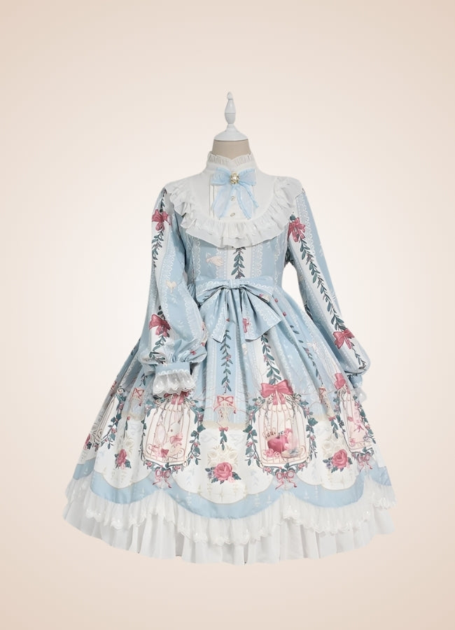 Steampunk Renaissance Lolita Dress Light Blue / M steampunk-renaissance-lolita-dress-light-blue