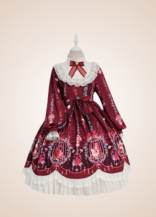 Steampunk Renaissance Lolita Dress Wine Red / M steampunk-renaissance-lolita-dress-wine-red
