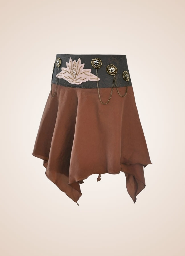 Steampunk Renaissance Mini Skirt Brown / 5XL steampunk-renaissance-mini-skirt-brown