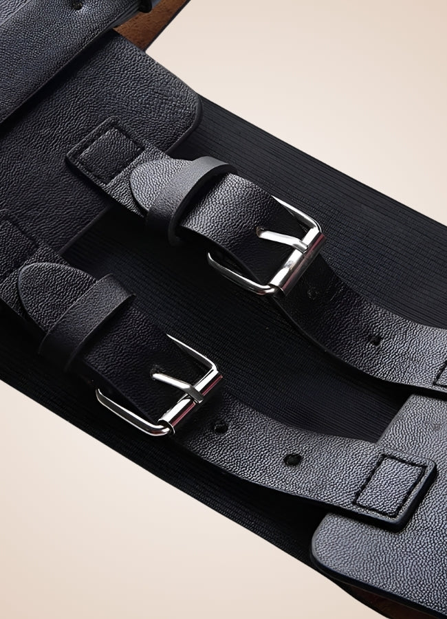 Steampunk Strap Corset Black / One Size steampunk-strap-corset-black