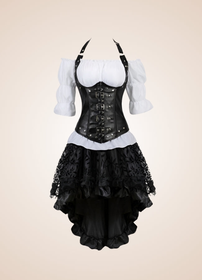steampunk dress with corset Steampunk Strap Corset Dress – Steampunk Outfit