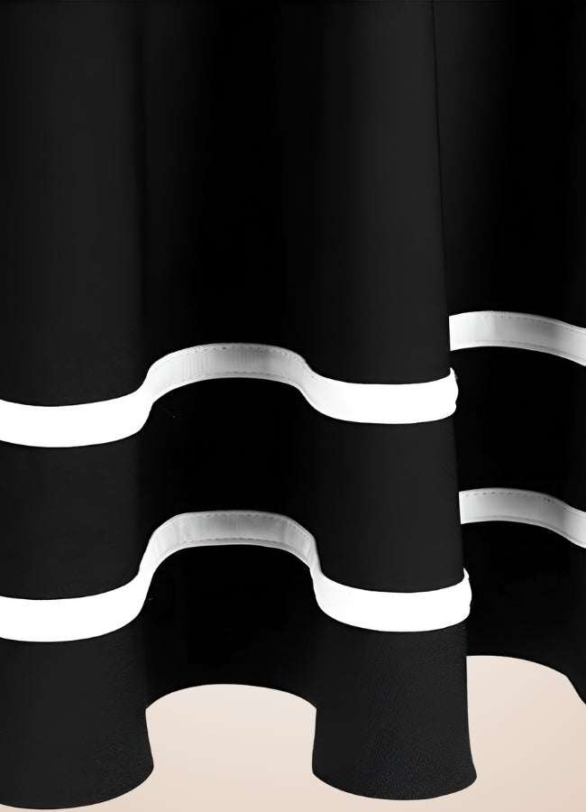 Steampunk Striped Skirt Black / XL steampunk-striped-skirt-black