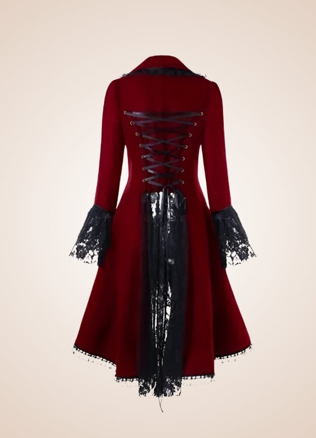 Steampunk Turn Down Collar Dress Red / 4XL steampunk-turn-down-collar-dress-red