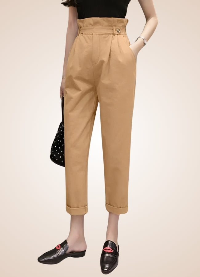 Steampunk Vintage High Waist Pants Khaki / 4XL steampunk-vintage-high-waist-pants-khaki