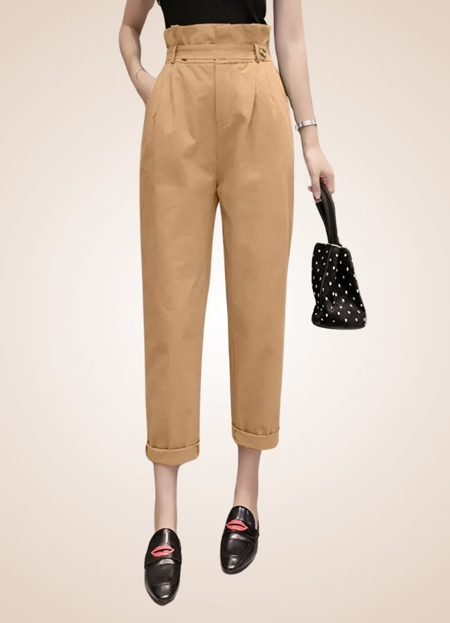 Steampunk Vintage High Waist Pants Khaki / 4XL steampunk-vintage-high-waist-pants-khaki