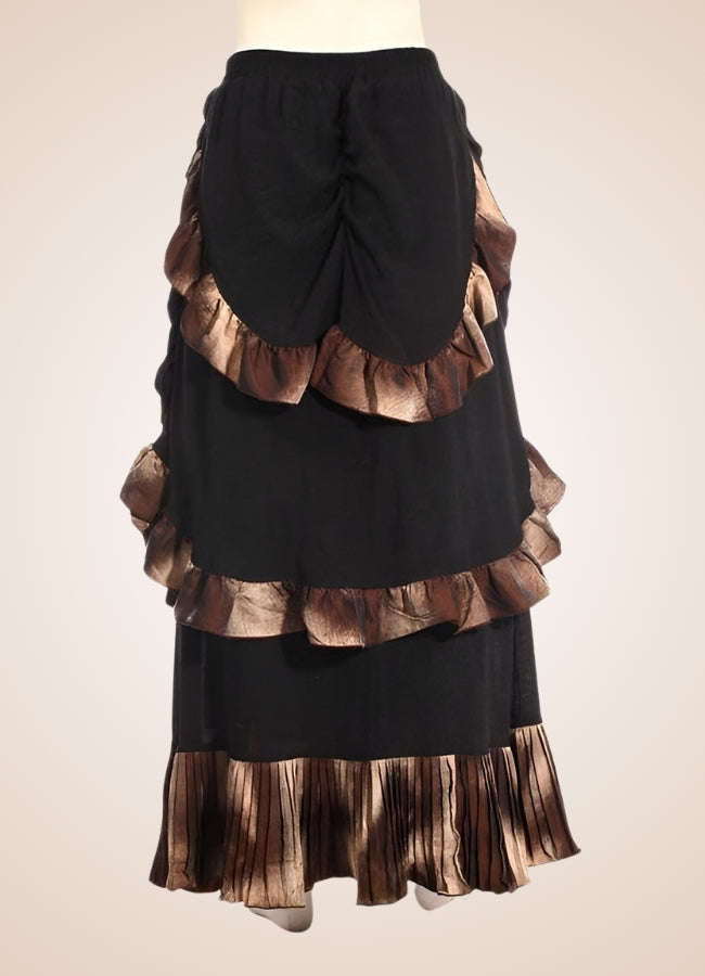 Steampunk Vintage Long Skirt Black / One Size steampunk-vintage-long-skirt-black