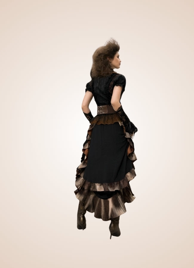 Steampunk Vintage Long Skirt Black / One Size steampunk-vintage-long-skirt-black