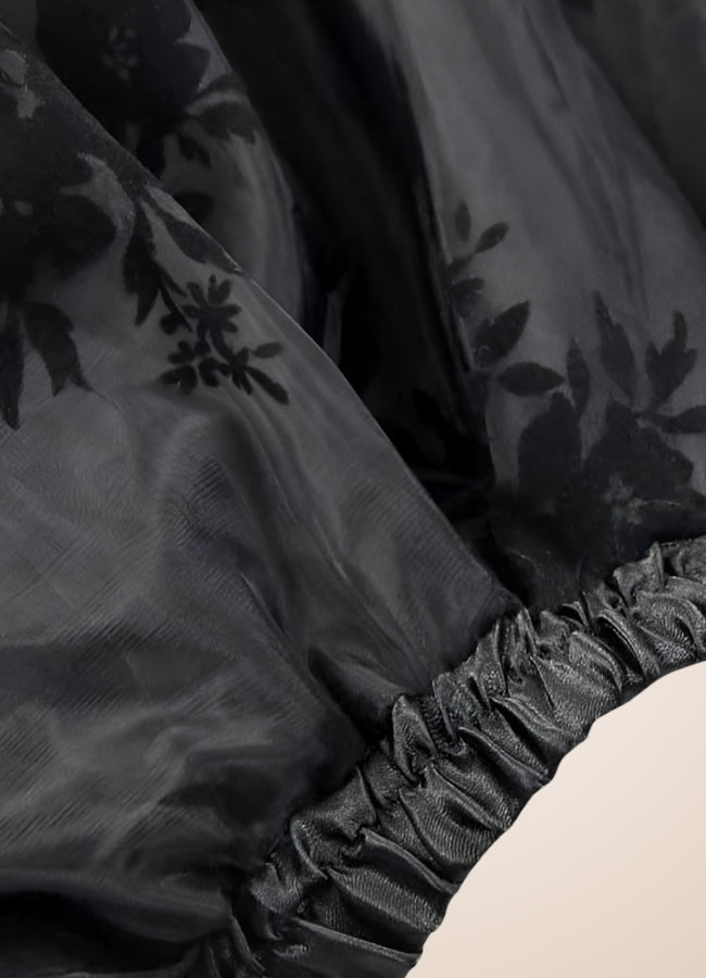 Vintage Flowers Steampunk Skirt Black / 5XL vintage-flowers-steampunk-skirt-black