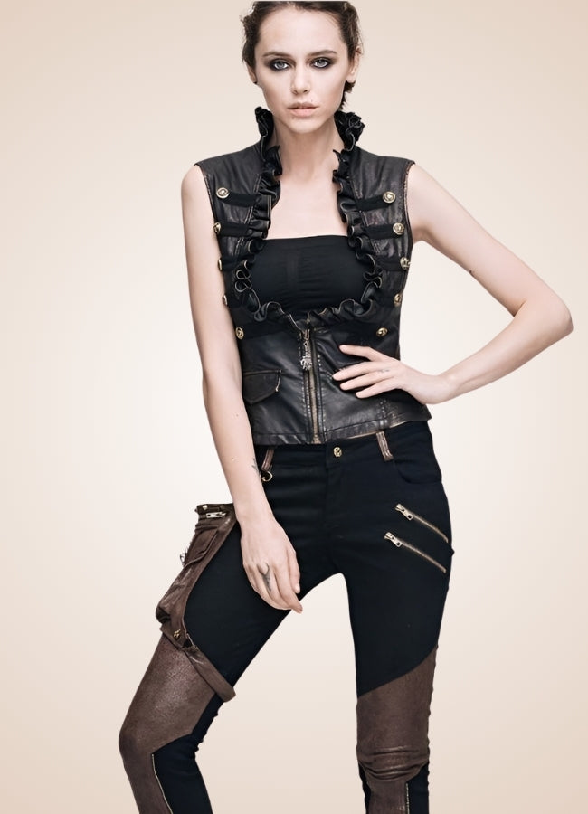 Woman Steampunk Style Pants Brown / 2XL woman-steampunk-style-pants-brown