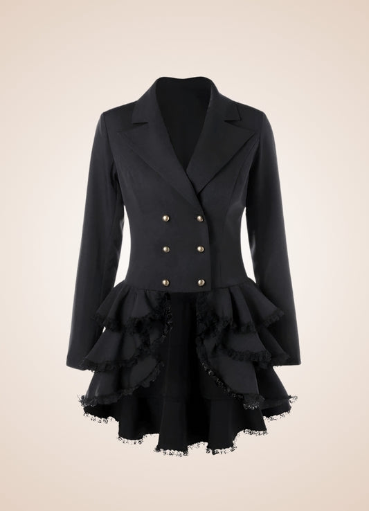 Women's Gothic Medieval Tailcoat Black / XL womens-gothic-medieval-tailcoat-black