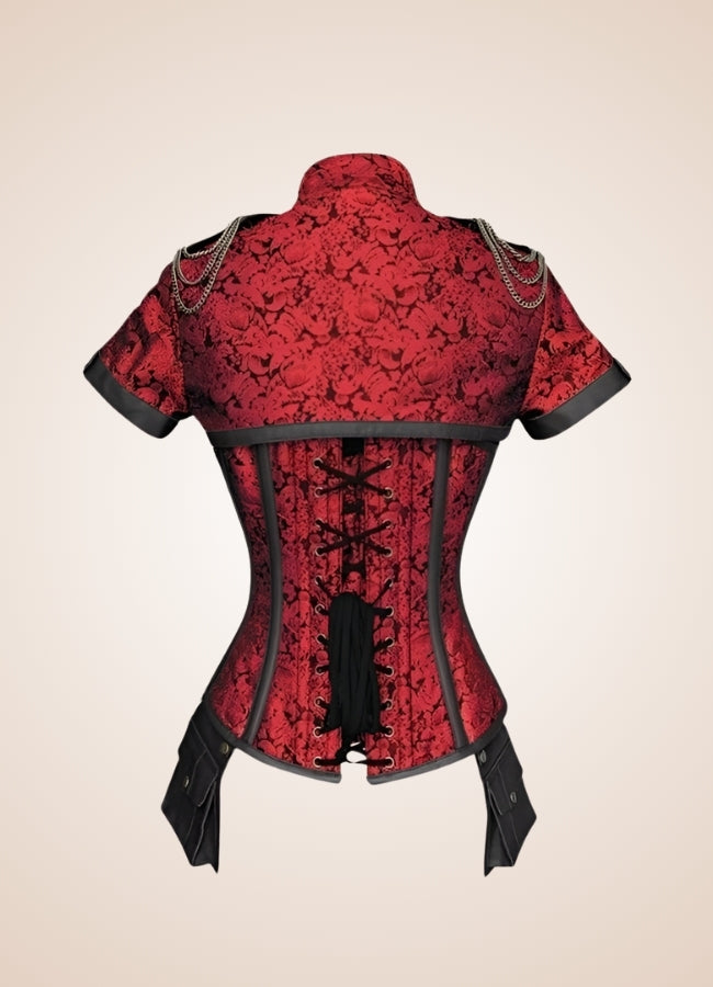 Asian Steampunk Corset Red / XL asian-steampunk-corset-red