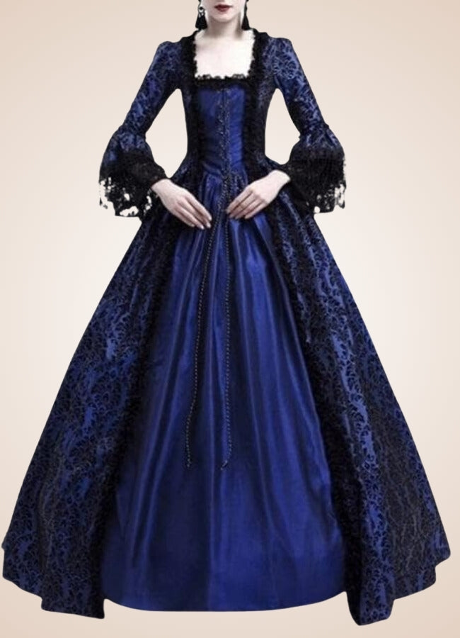 Ball Gown Steampunk Dress Navy Blue / 4XL ball-gown-steampunk-dress-navy-blue