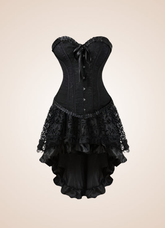 Black Classic Steampunk Corset Dress Black / 5XL black-classic-steampunk-corset-dress-black