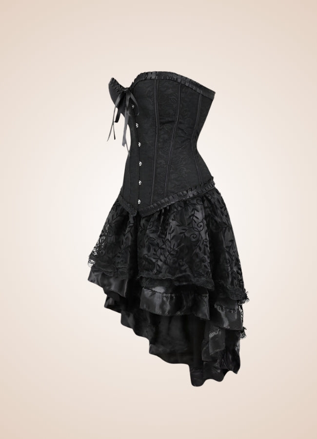 Black Classic Steampunk Corset Dress Black / 5XL black-classic-steampunk-corset-dress-black