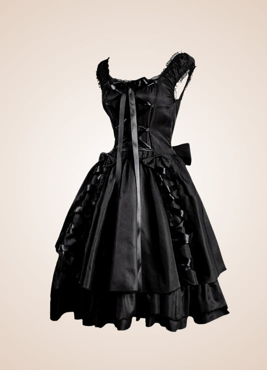 Black Gothic Lolita Dress Black / XL black-gothic-lolita-dress-black