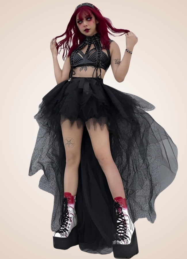 Black Gothic Mesh Skirt Black / One Size black-gothic-mesh-skirt-black