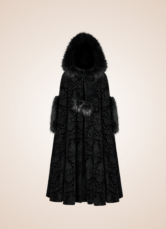 Black Gothic Women's Hooded Coat Black / M black-gothic-womens-hooded-coat-black