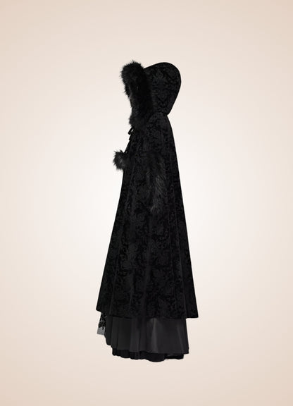 Black Gothic Women's Hooded Coat Black / M black-gothic-womens-hooded-coat-black