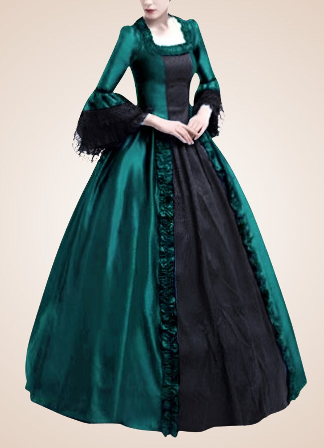 Black Green Victorian Steampunk Dress Green / 3XL black-green-victorian-steampunk-dress-green