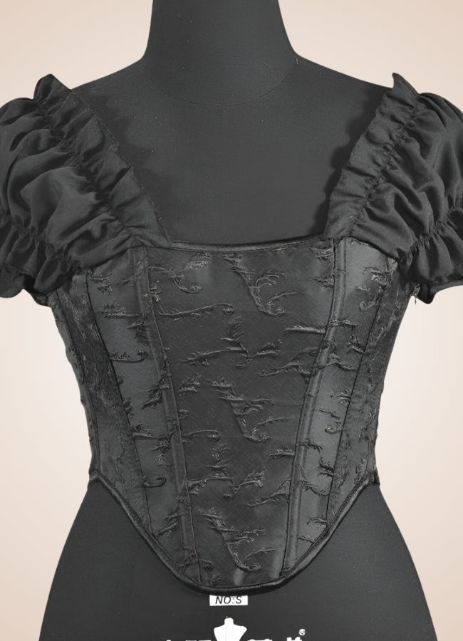 Black Hourglass Steampunk Corset Black / 2XL black-hourglass-steampunk-corset-black