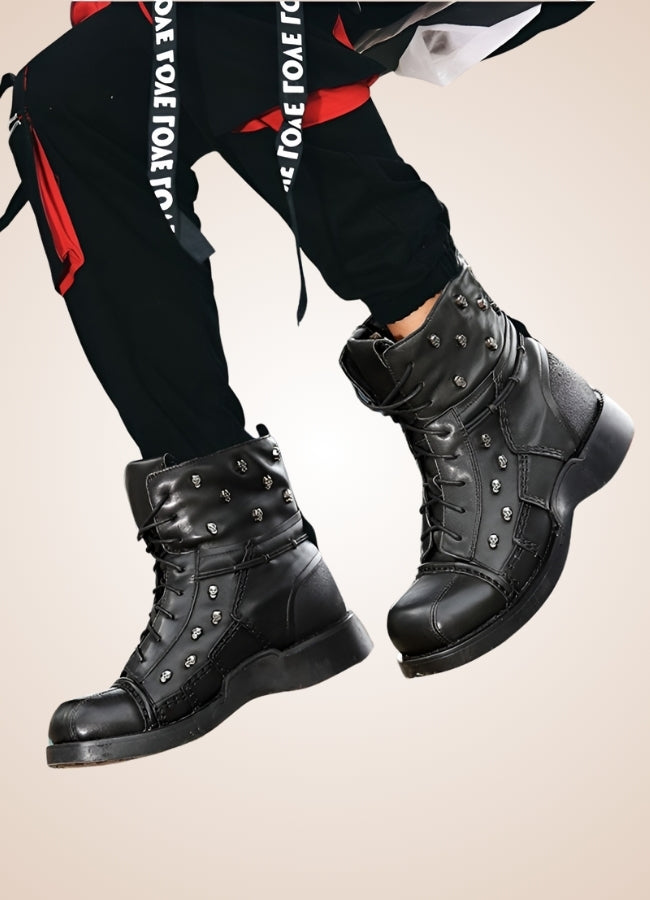 Black Leather Motorcycle Boots Black / 14.0 black-leather-motorcycle-boots-black