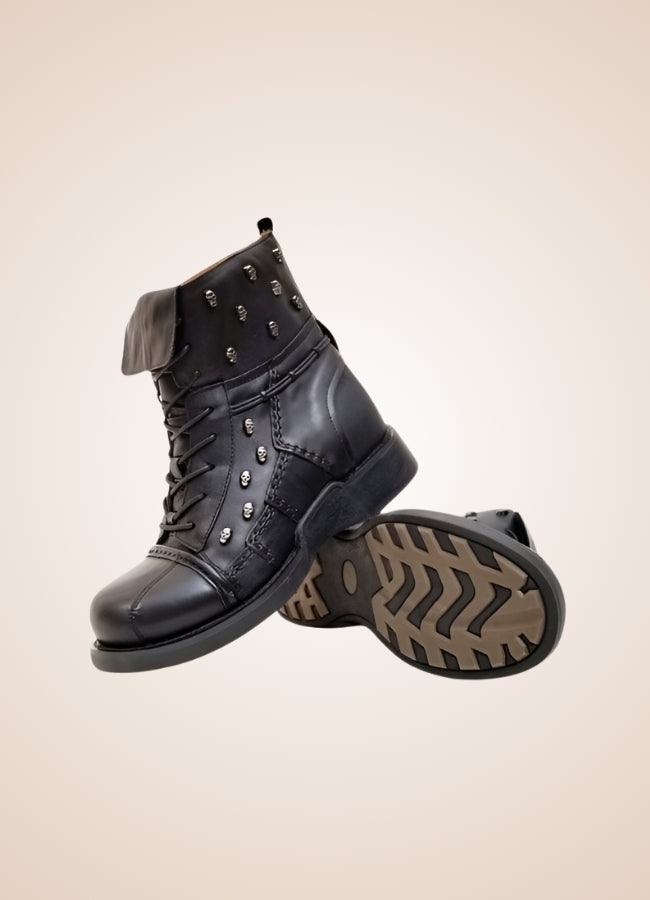 Black Leather Motorcycle Boots Black / 14.0 black-leather-motorcycle-boots-black